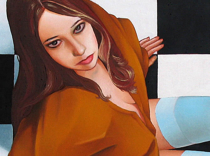 detail of girl painting