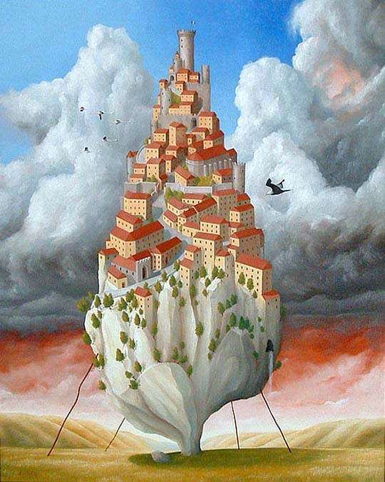 Surrealist Painting of Cordes sur Ciel