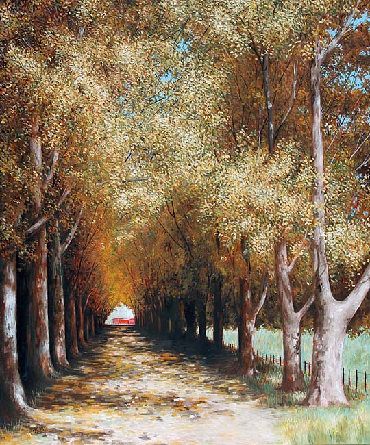 landscape artwork of country road