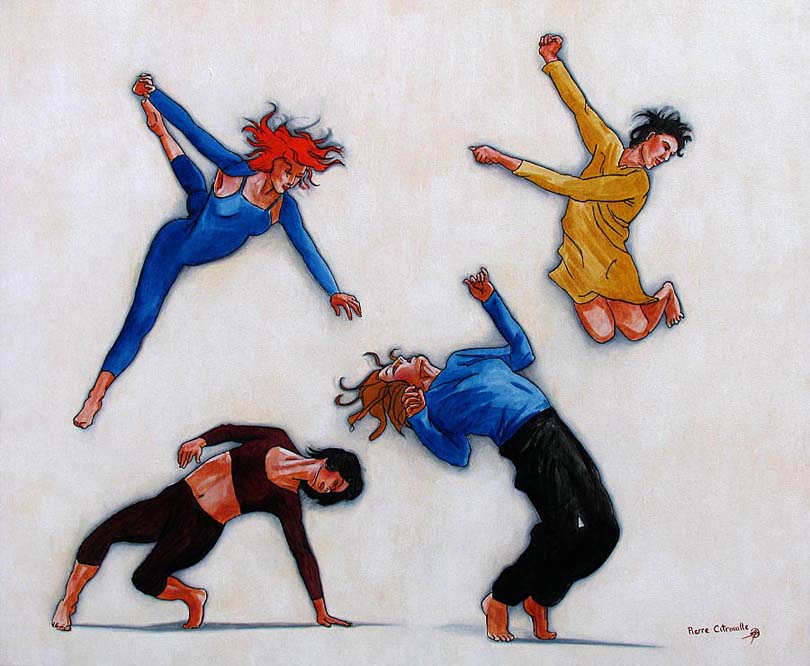 modern artwork of dancers in motion