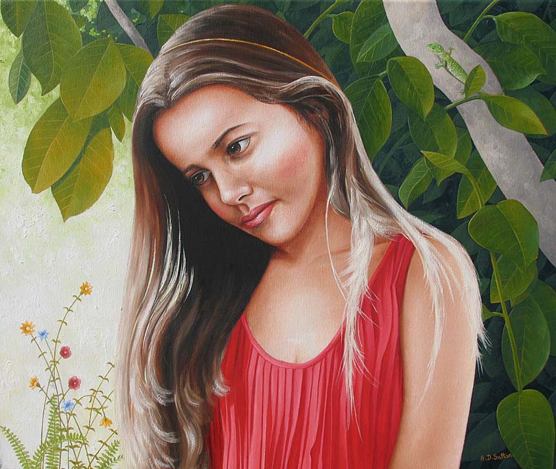 portrait painting of girl Drew