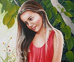 portrait painting of girl