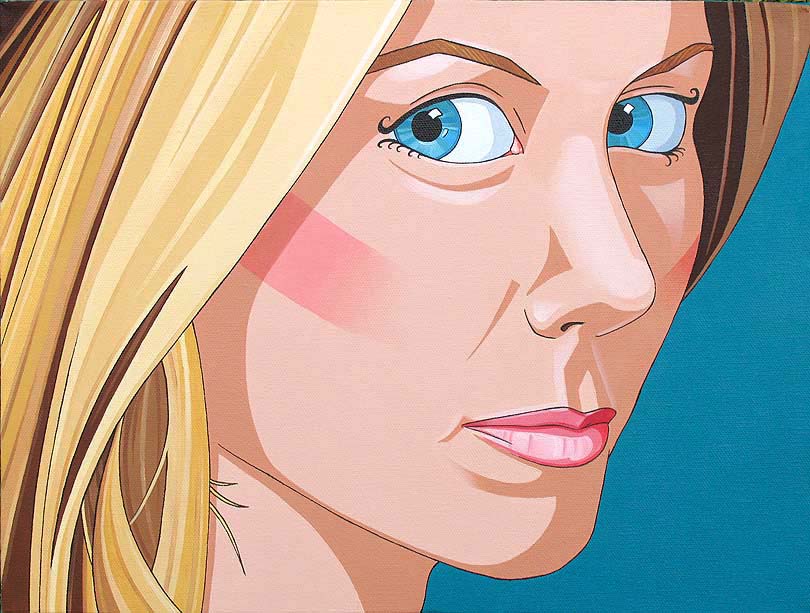 portrait painting of actress Jennifer Aniston