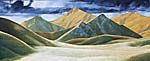 New Zealand landscape painting of Lindis Pass