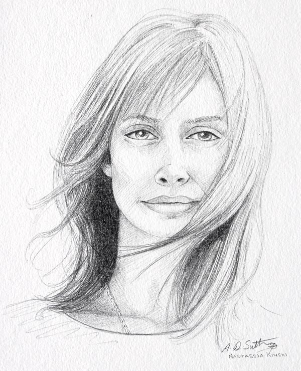 Pencil portrait of Nastassia Kinski