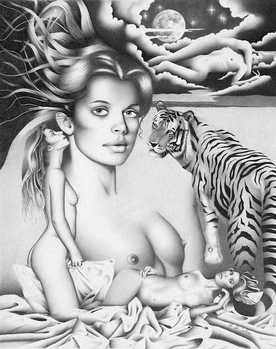 Nude portrait artwork of Nastassia Kinski