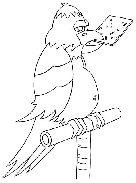 colouring picture of a parrot