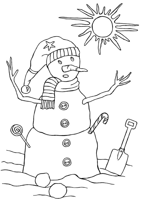 snowman colouring picture