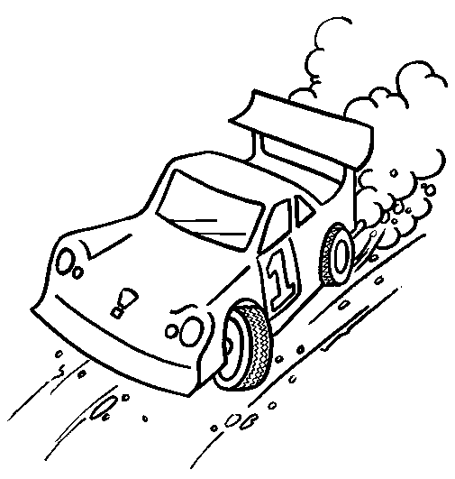 racing car - coloring in picture for kids